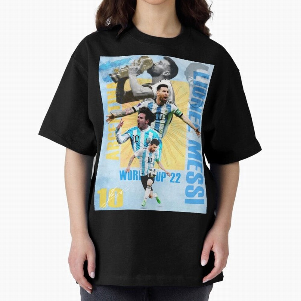 Lionel Messi Argentina World Cup Victory Poster - 2022 Soccer Champion Wall Art Premium T-Shirt Honor Global Football Passion for FIFA World Cup 2026, Inspired by Messi and Cristiano Ronaldo, Portugal, Sports Nostalgia, International Competition,