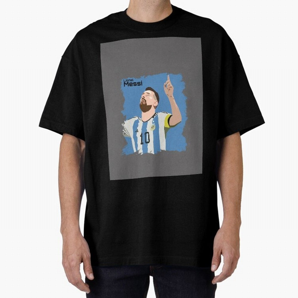Lionel Messi Triumphant Argentina Portrait Graphic T-Shirt Back the Journey through FIFA World Cup 2026 Group Stage for Fans of Haaland and Mbappe and Spain, Bringing Champion Mindset, Group Stage Buzz, Knockout Tension and Passionate Fan Culture;