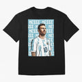 Lionel Messi Premium T-Shirt Celebrate the Next Chapter of FIFA World Cup 2026 USA Canada Mexico Inspired by Messi, Neymar and Mbappe, Argentina, France and Brazil Energy, Sports Nostalgia, International Competition, Famous Players and