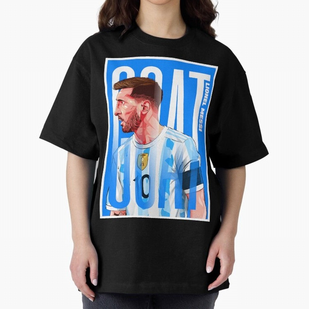 Lionel Messi The GOAT Illustration artwork Premium T-Shirt Celebrate Golden Goal Energy in the FIFA World Cup 2026 Group Stage Journey through Haaland Highlights, Portugal Pride, Soccer Culture, Superstar Moments, National Team Dreams and