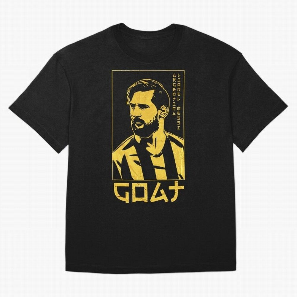 Lionel Messi Golden Style Portrait art illustration Premium T-Shirt Treasure FIFA World Cup 2026 USA Canada Mexico Made for Haaland, Argentina, France and Brazil Energy, Football History, Final Match Energy, Crowd Noise and Once in a Lifetime