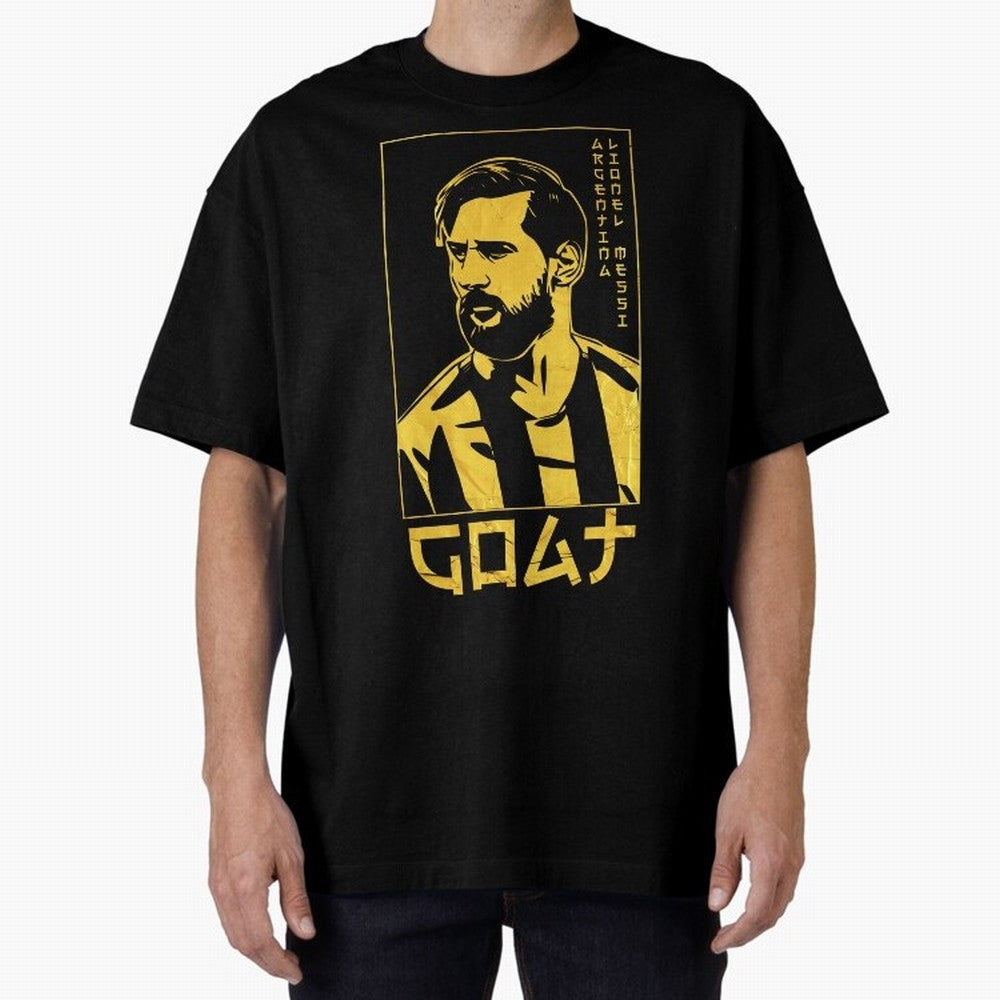 Lionel Messi Golden Style Portrait art illustration Premium T-Shirt Treasure FIFA World Cup 2026 USA Canada Mexico Made for Haaland, Argentina, France and Brazil Energy, Football History, Final Match Energy, Crowd Noise and Once in a Lifetime