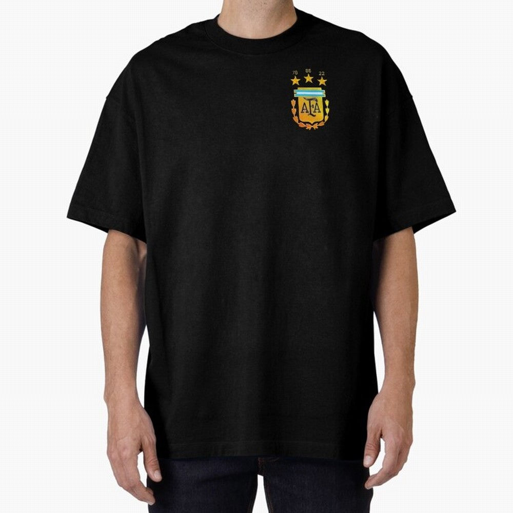 AFA ARGENTINA CHAMPION QATAR 2022 3 STARS Oversized T-Shirt Upgrade the FIFA World Cup 2026 Group Stage Journey through CR7 and Messi Highlights, Portugal, Spain and Germany Pride, Stadium Chants, National Pride, Trophy Dreams and Unforgettable