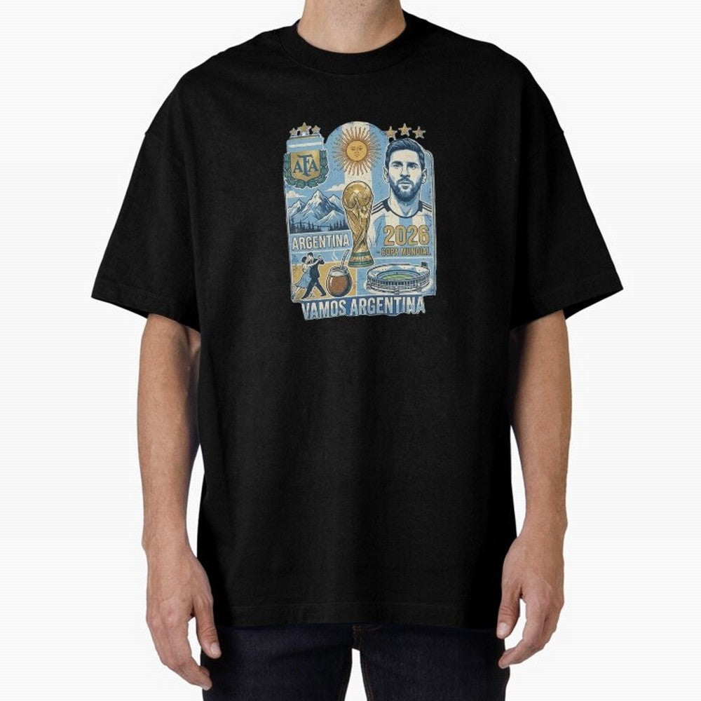 Argentina 2026 ¨C Copa Mundial Spirit Classic T-Shirt Fuel Your Fan Pride for FIFA World Cup 2026 Group Stage Highlighting Messi and Cristiano Ronaldo, Portugal Energy, Football Passion, Legendary Performances, Festival Vibes and Supporter