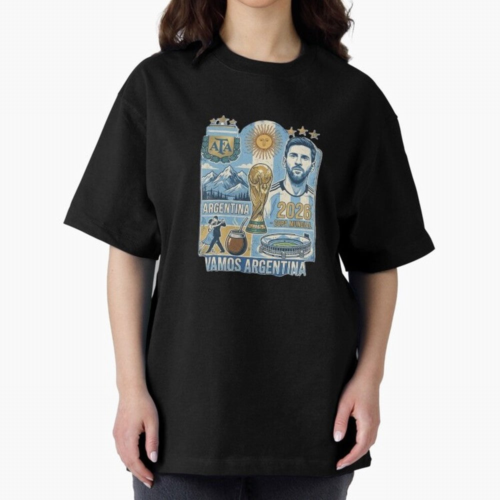 Argentina 2026 ¨C Copa Mundial Spirit Classic T-Shirt Fuel Your Fan Pride for FIFA World Cup 2026 Group Stage Highlighting Messi and Cristiano Ronaldo, Portugal Energy, Football Passion, Legendary Performances, Festival Vibes and Supporter