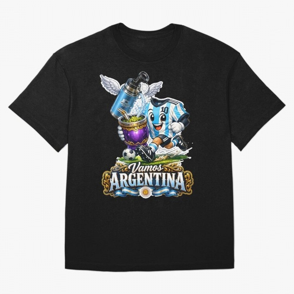 Cancha & Mate Dreams ¨C Argentina Football Heritage - Argentina Football Mate Mascot - Messi 10 Soccer Fan Art Classic T-Shirt Celebrate Unforgettable Nights in Global Football Passion for FIFA World Cup 2026 Group Stage, Filled with CR7, Spain,