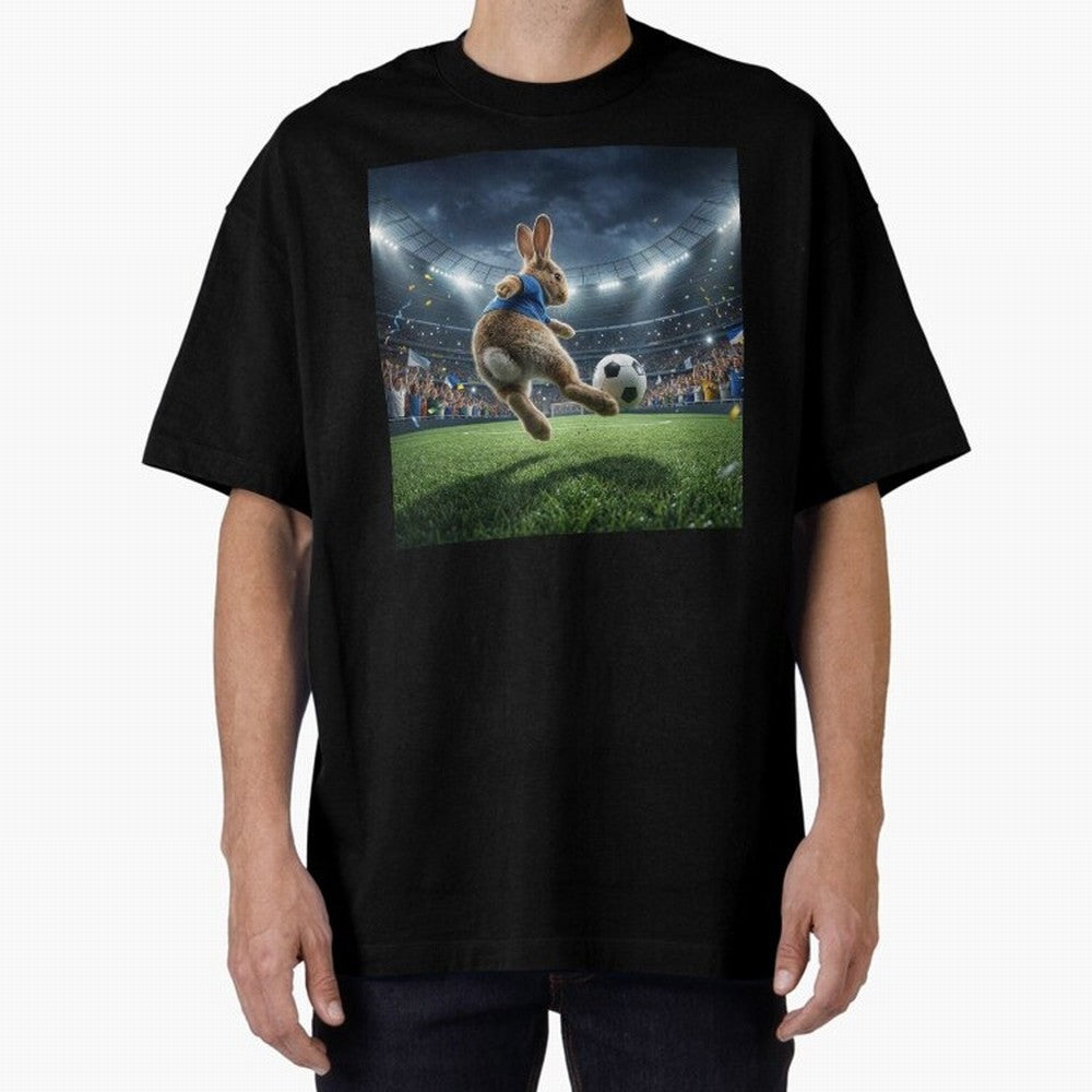 Rabbit Is Veritable Messi on the Soccer Pitch Oversized T-Shirt Fuel the Hype around the FIFA World Cup 2026 USA Canada Mexico Journey through Cristiano Ronaldo, Haaland and CR7 Highlights, Portugal, Spain and Germany Pride, Goal Celebration