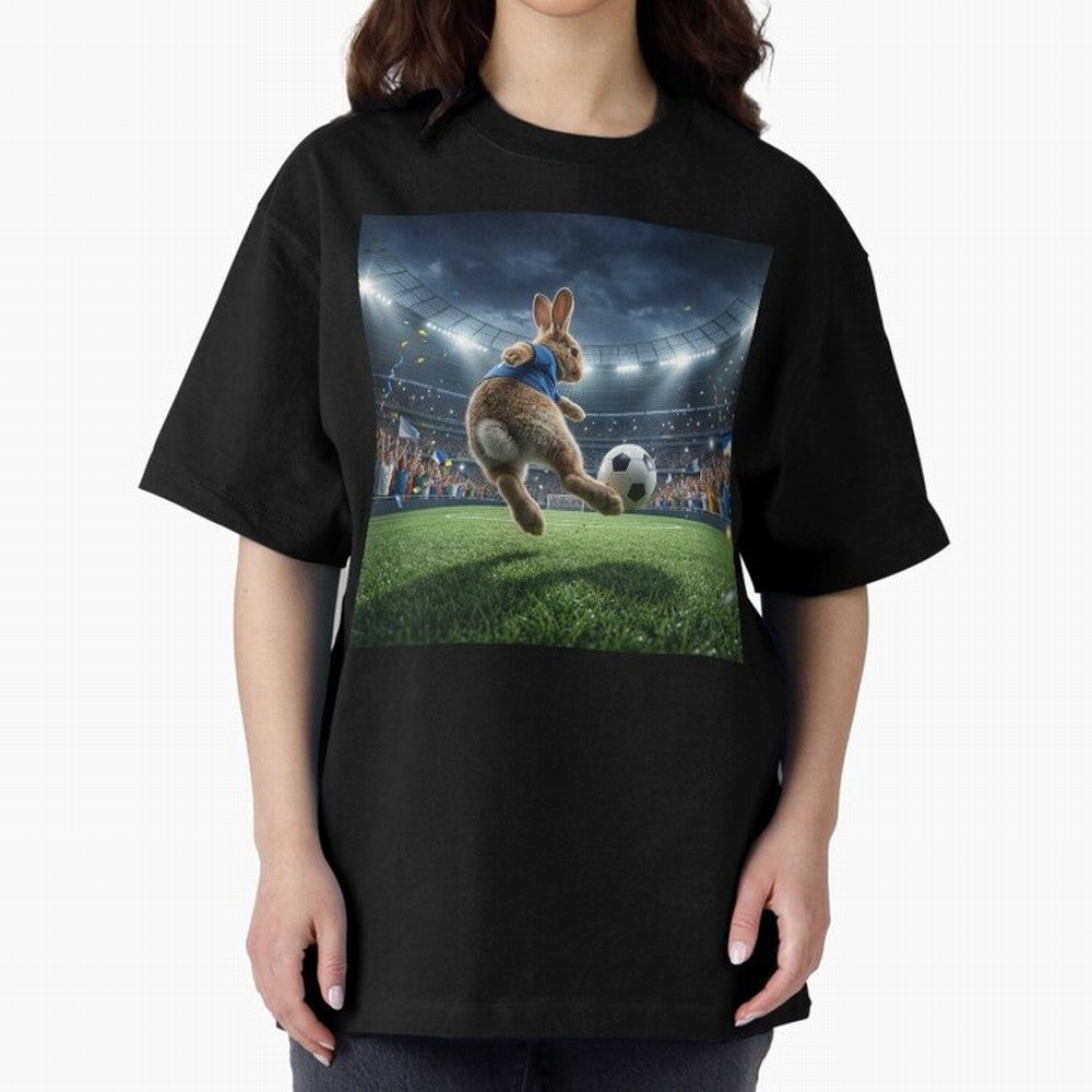Rabbit Is Veritable Messi on the Soccer Pitch Oversized T-Shirt Fuel the Hype around the FIFA World Cup 2026 USA Canada Mexico Journey through Cristiano Ronaldo, Haaland and CR7 Highlights, Portugal, Spain and Germany Pride, Goal Celebration