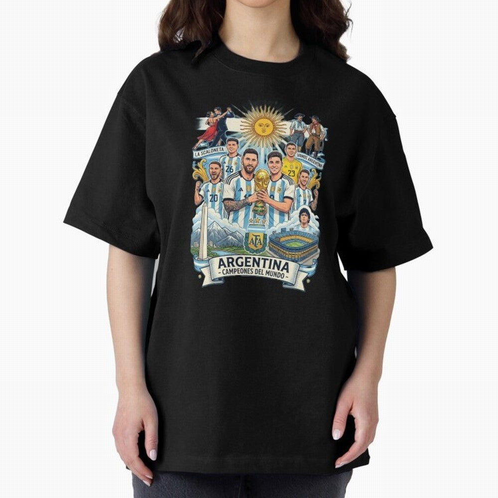 Argentina 2026 ¨C Copa Mundial Spirit Classic T-Shirt Celebrate the Road through Match Day Hype around FIFA World Cup 2026 Group Stage, Messi and Cristiano Ronaldo, Brazil, Portugal and Argentina, Stadium Memories, Football Loyalty, International