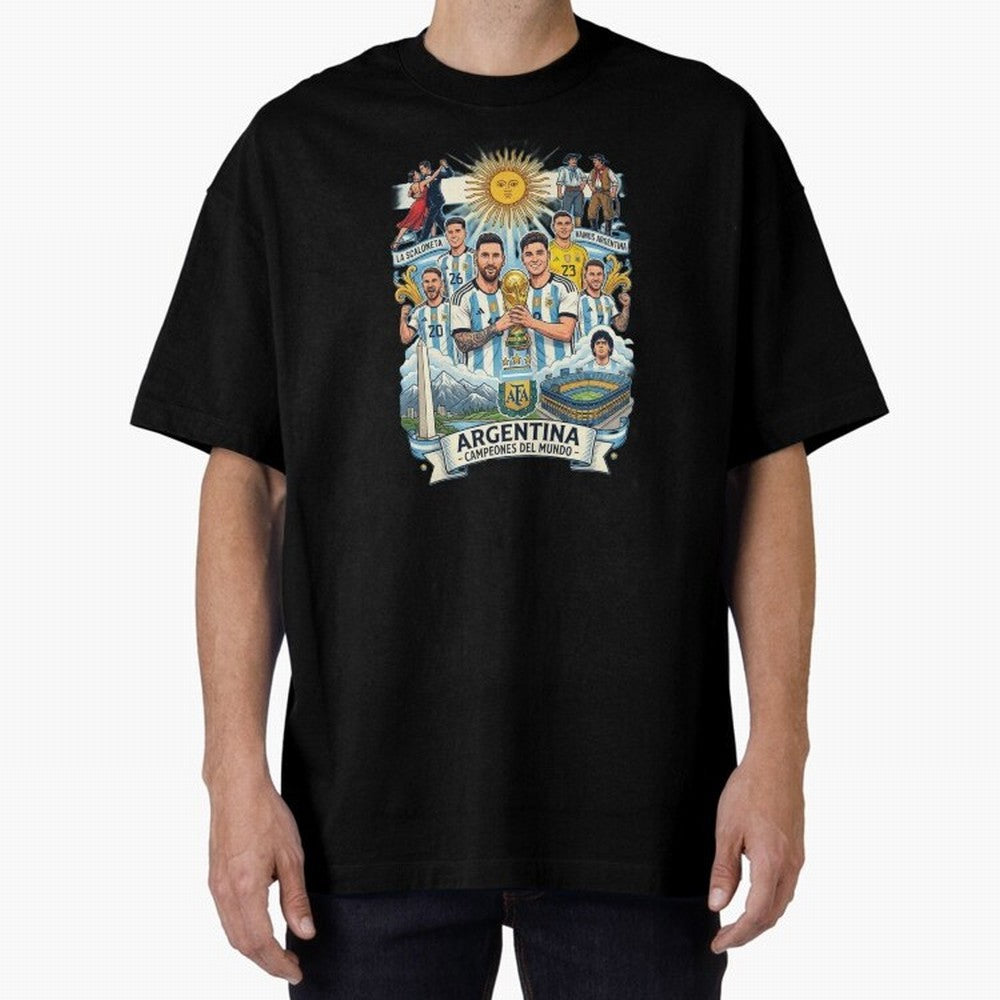 Argentina 2026 ¨C Copa Mundial Spirit Classic T-Shirt Celebrate the Road through Match Day Hype around FIFA World Cup 2026 Group Stage, Messi and Cristiano Ronaldo, Brazil, Portugal and Argentina, Stadium Memories, Football Loyalty, International