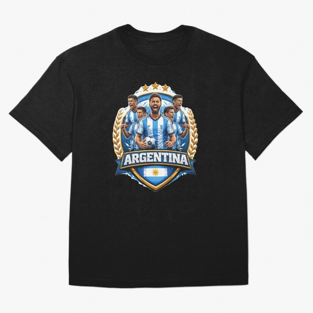 Argentina Football Pride- Albiceleste Soccer Classic T-Shirt Keep the Match Day Mood of Global Football Passion for FIFA World Cup 2026 USA Canada Mexico, Capturing Messi, Neymar and Mbappe, France and Portugal, Championship Spirit, Famous Goals,