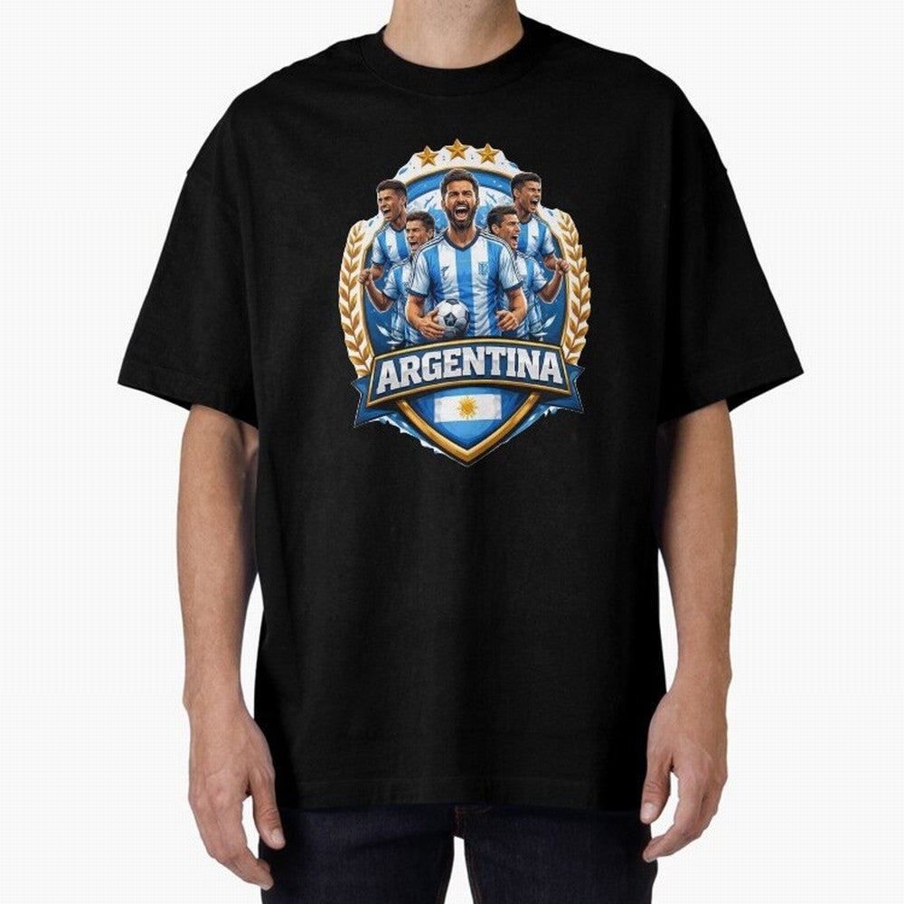 Argentina Football Pride- Albiceleste Soccer Classic T-Shirt Keep the Match Day Mood of Global Football Passion for FIFA World Cup 2026 USA Canada Mexico, Capturing Messi, Neymar and Mbappe, France and Portugal, Championship Spirit, Famous Goals,