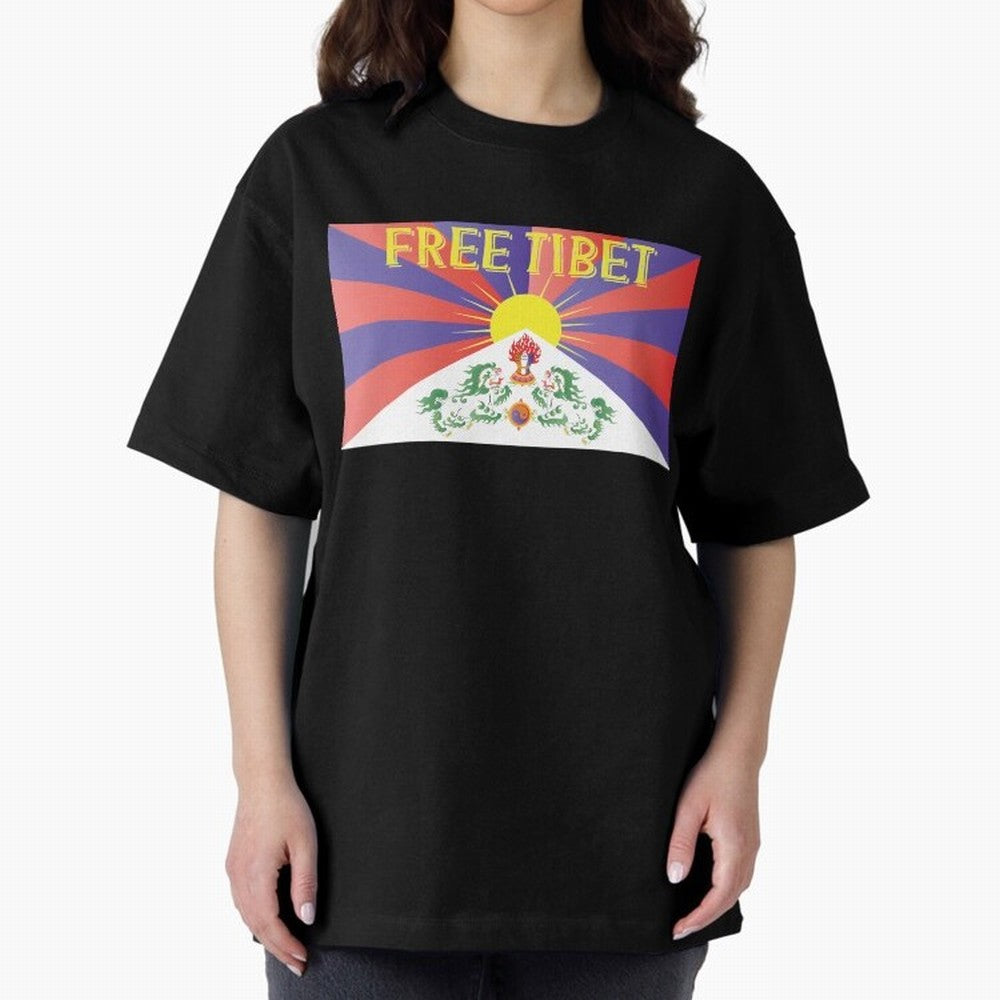 Free Tibet Movement Oversized T-Shirt Honor Champions and Dreams in FIFA World Cup 2026 Group Stage Spirit, Celebrating Brazil, Portugal and Argentina, Mbappe and Neymar, Supporter Pride, Iconic Celebrations, Legendary Names and Global Match Day