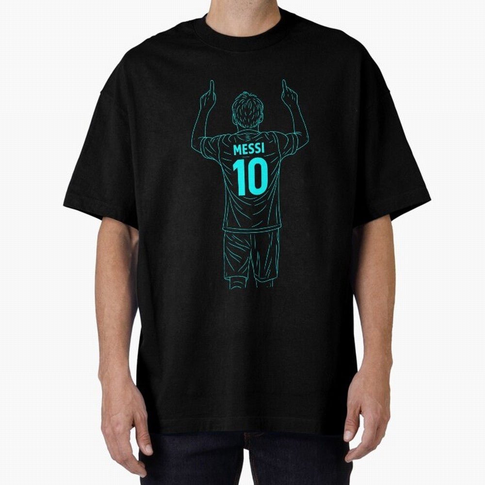 Messi Iconic Celebration Oversized T-Shirt Fuel the Hype around FIFA World Cup 2026 Celebrating Haaland and Mbappe, Spain Energy, Football Festival Excitement, Trophy Ambitions, Country Rivalries and Star Player Buzz; Perfect for People Who Love