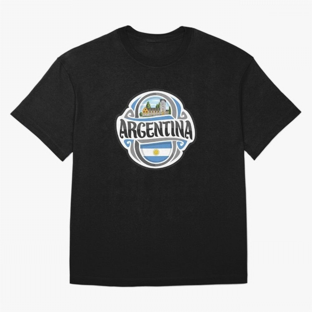 Decorative Argentina Logo Oversized T-Shirt Celebrate the Road through FIFA World Cup 2026 Spirit, Centered on England and Germany, Mbappe and Neymar, Football Festival Excitement, Trophy Ambitions, Country Rivalries and Star Player Buzz; Made for