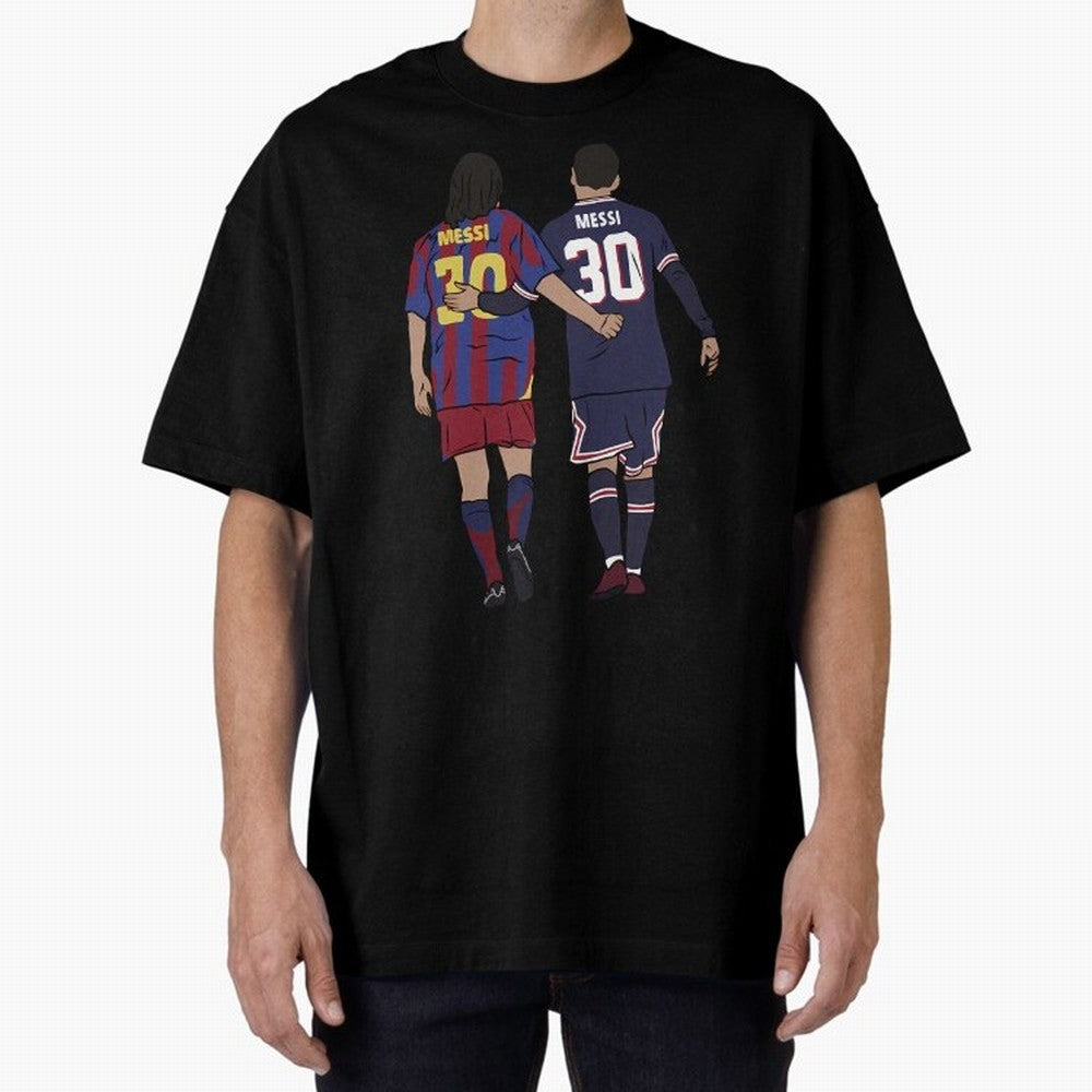 Young Messi and Old Messi Essential T-Shirt Honor the Beautiful Game during FIFA World Cup 2026 for Fans of Messi, CR7 and Mbappe and Germany, Bringing Stadium Chants, National Pride, Trophy Dreams and Unforgettable Football Memories; Ideal for