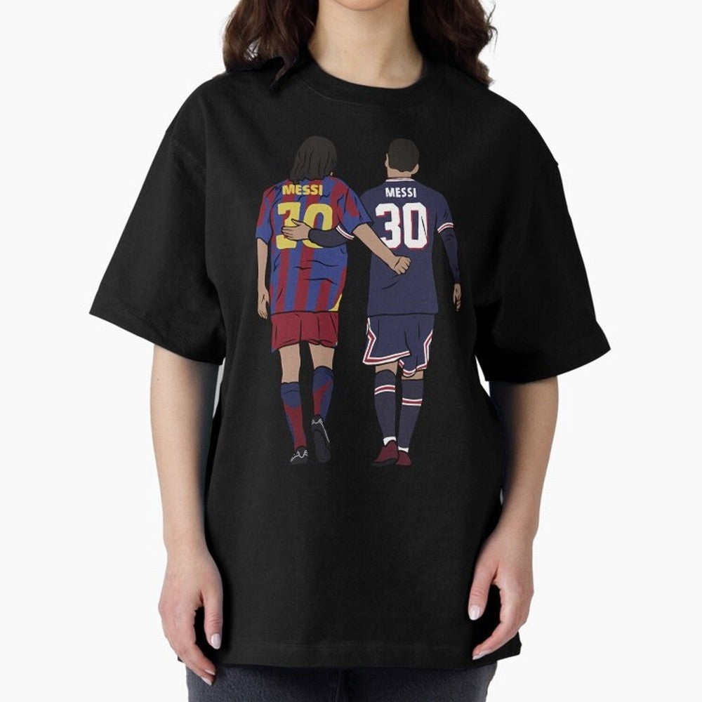 Young Messi and Old Messi Essential T-Shirt Honor the Beautiful Game during FIFA World Cup 2026 for Fans of Messi, CR7 and Mbappe and Germany, Bringing Stadium Chants, National Pride, Trophy Dreams and Unforgettable Football Memories; Ideal for