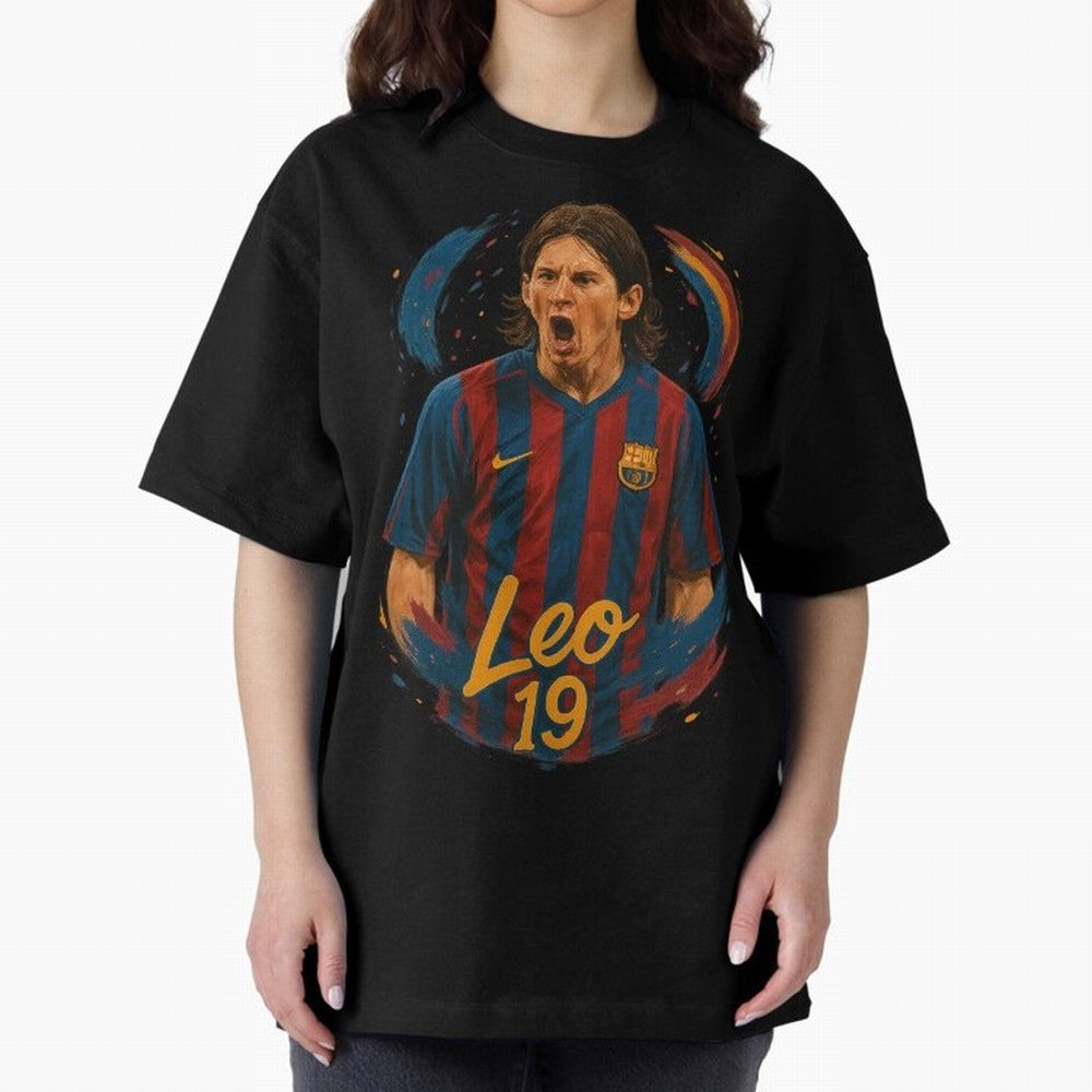 Young Messi Barcelona Art ¨C Rising Legend in Number 19 Tribute	 Classic T-Shirt Represent the FIFA World Cup 2026 Group Stage Journey through Haaland Highlights, Argentina Pride, Vintage Soccer Flavor, Modern Football Stars, National Flags and