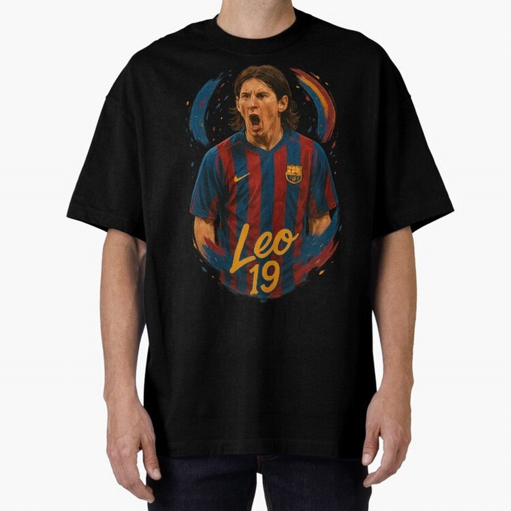 Young Messi Barcelona Art ¨C Rising Legend in Number 19 Tribute	 Classic T-Shirt Represent the FIFA World Cup 2026 Group Stage Journey through Haaland Highlights, Argentina Pride, Vintage Soccer Flavor, Modern Football Stars, National Flags and