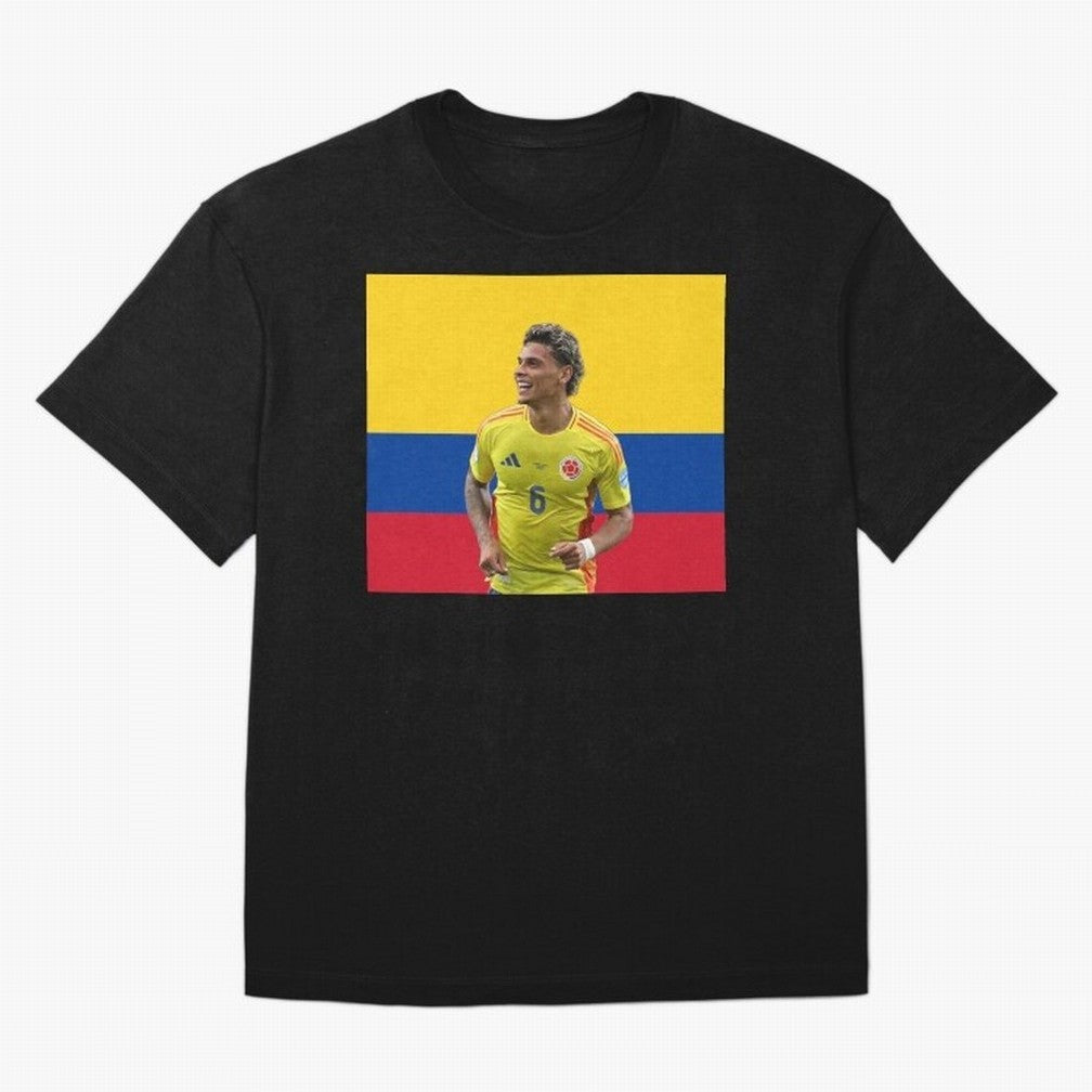 Richard Rios Colombian Flag Oversized T-Shirt Bring Trophy Dreams to Match Day Hype around FIFA World Cup 2026 Group Stage, Neymar, Haaland and Cristiano Ronaldo, Spain and Netherlands, Sports Nostalgia, International Competition, Famous Players