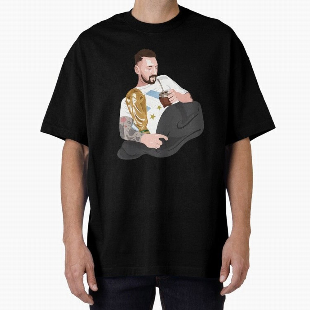 Messi with the World Cup and drinking mate Classic T-Shirt Show Support during FIFA World Cup 2026 Group Stage for Fans of Mbappe and Neymar and Spain, Bringing Football Festival Excitement, Trophy Ambitions, Country Rivalries and Star Player Buzz;