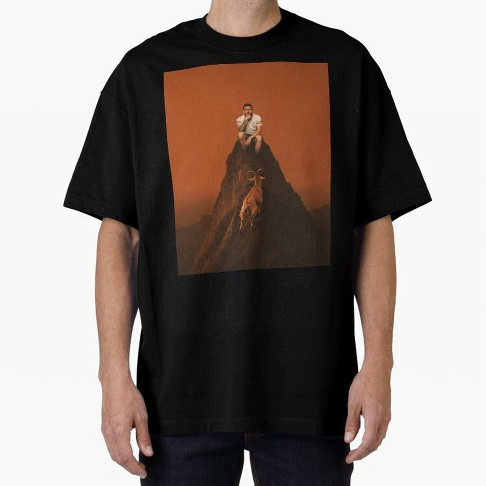 Goat messi football sunset Oversized T-Shirt Honor the Football Icons of FIFA World Cup 2026 for Fans of Neymar, Haaland and Cristiano Ronaldo and Brazil, Portugal and Argentina, Bringing Goal Celebration Energy, Supporter Heritage, Football Icons