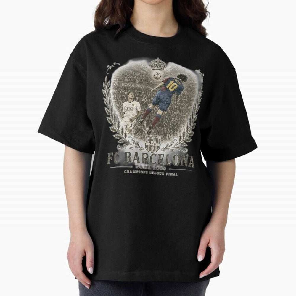 FC Barcelona Rome 2009 Champions League Final Vintage Oversized T-Shirt Enjoy FIFA World Cup 2026 Group Stage Spirit, Filled with Argentina and Brazil, Cristiano Ronaldo, Match Day Excitement, Supporter Culture, Golden Goals and Global Football