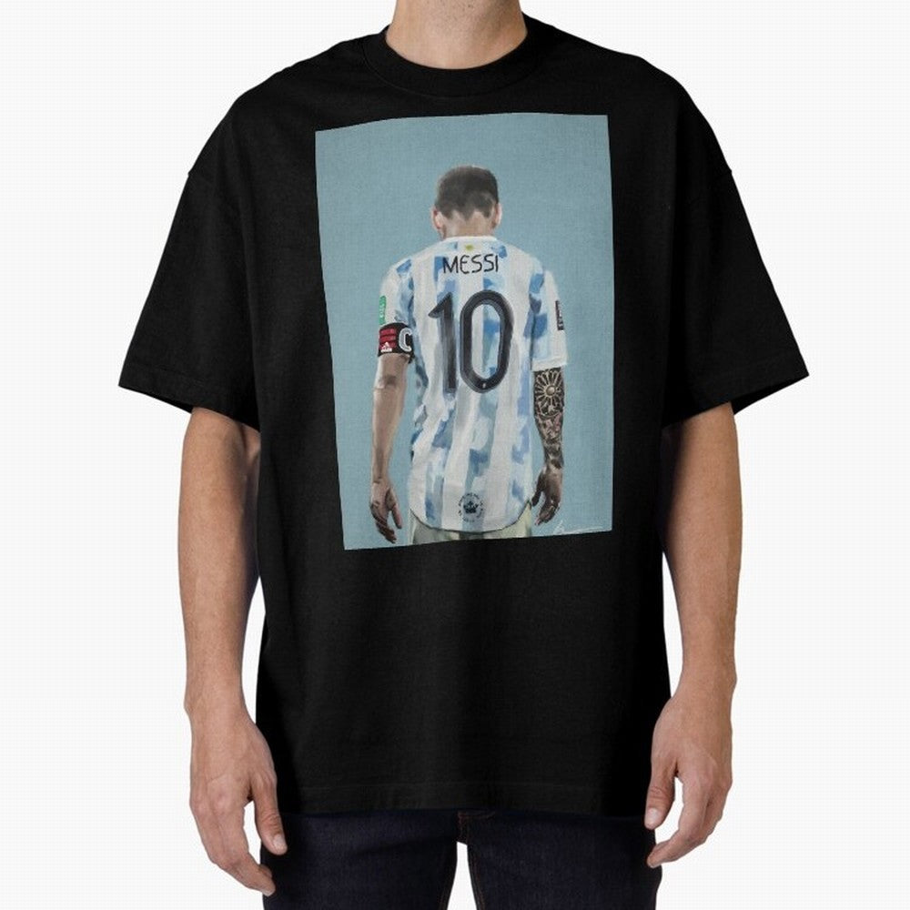 Portrait painting of Lionel Messi of Inter Miami and Argentina Classic T-Shirt Back the Journey through FIFA World Cup 2026 USA Canada Mexico Inspired by Haaland, Germany Energy, Global Supporter Spirit, Legendary Goals, National Colors and