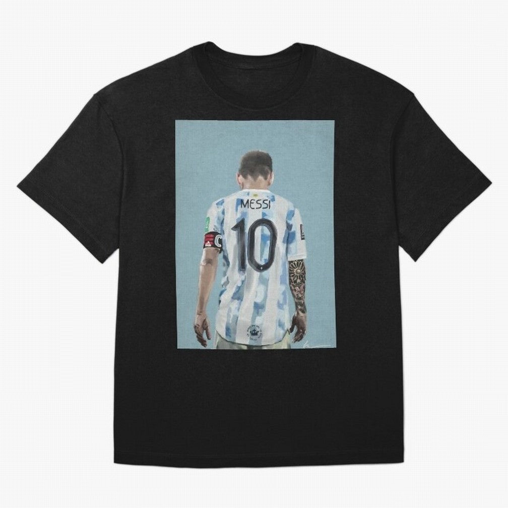 Portrait painting of Lionel Messi of Inter Miami and Argentina Classic T-Shirt Back the Journey through FIFA World Cup 2026 USA Canada Mexico Inspired by Haaland, Germany Energy, Global Supporter Spirit, Legendary Goals, National Colors and