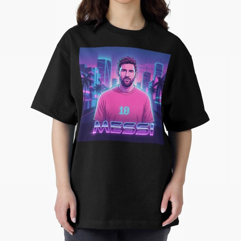 Inter Miami? Football Legend Messi Cyberpunk Retro Futurist Design (Version 2) Classic T-Shirt Stand with FIFA World Cup 2026 USA Canada Mexico Spirit, Built around Argentina and Brazil, CR7 and Messi, Game Day Rituals, Football Legends, Country