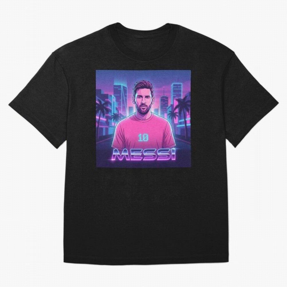 Inter Miami? Football Legend Messi Cyberpunk Retro Futurist Design (Version 2) Classic T-Shirt Stand with FIFA World Cup 2026 USA Canada Mexico Spirit, Built around Argentina and Brazil, CR7 and Messi, Game Day Rituals, Football Legends, Country