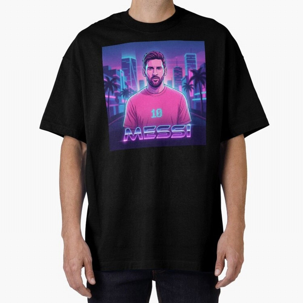 Inter Miami? Football Legend Messi Cyberpunk Retro Futurist Design (Version 2) Classic T-Shirt Stand with FIFA World Cup 2026 USA Canada Mexico Spirit, Built around Argentina and Brazil, CR7 and Messi, Game Day Rituals, Football Legends, Country