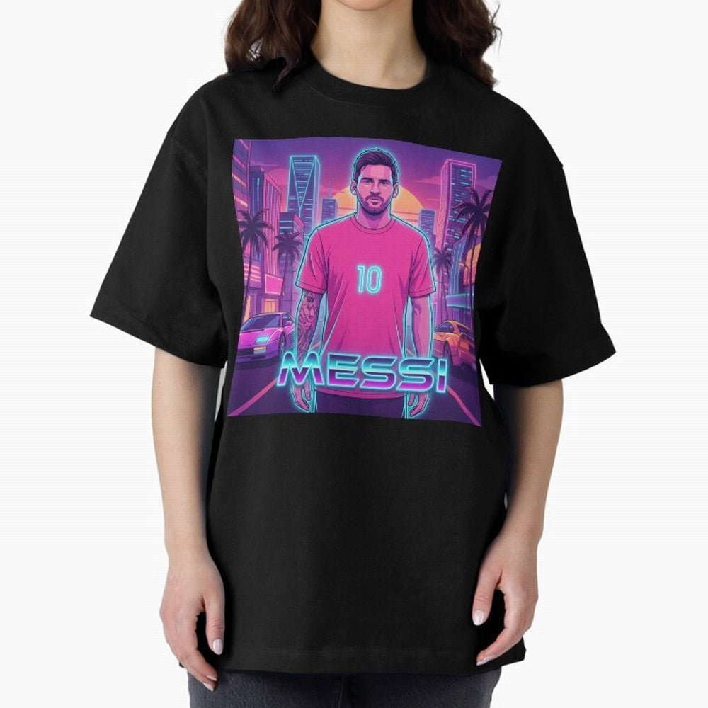 Inter Miami? Football Legend Messi Cyberpunk Retro Futurist Design (Version 3) Classic T-Shirt Back the Journey through FIFA World Cup 2026 Group Stage with Neymar, Haaland and Cristiano Ronaldo, Brazil Energy, Worldwide Fan Energy, Dramatic Goals,
