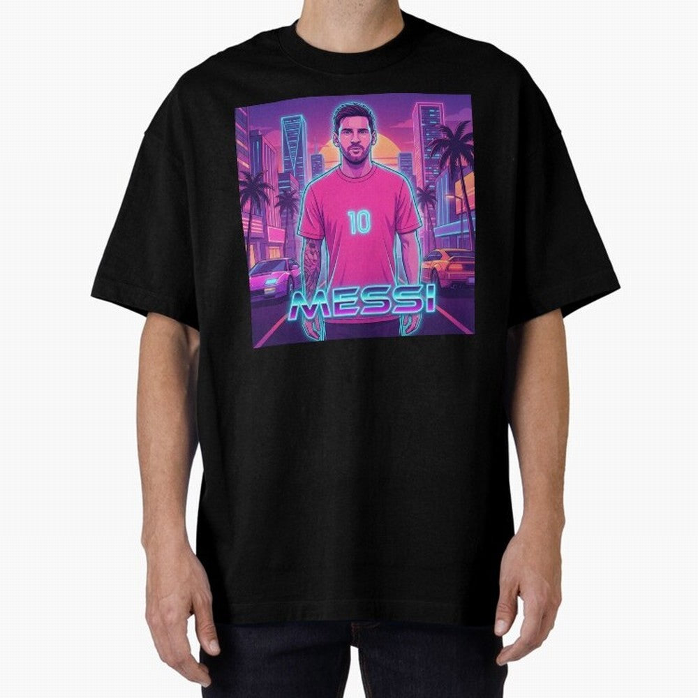 Inter Miami? Football Legend Messi Cyberpunk Retro Futurist Design (Version 3) Classic T-Shirt Back the Journey through FIFA World Cup 2026 Group Stage with Neymar, Haaland and Cristiano Ronaldo, Brazil Energy, Worldwide Fan Energy, Dramatic Goals,