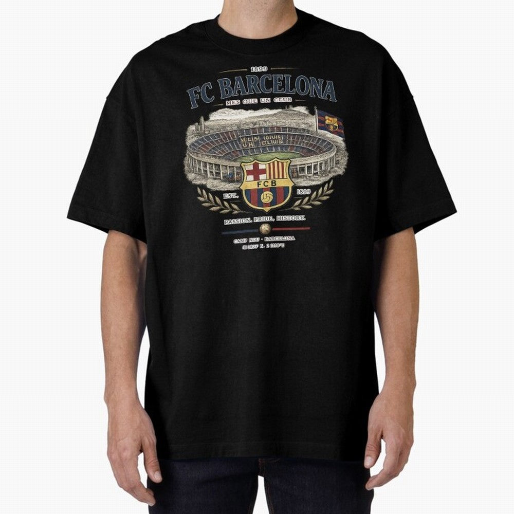 FC Barcelona Vintage Football Streetwear Oversized T-Shirt Back the Journey through FIFA World Cup 2026 USA Canada Mexico Inspired by Haaland, Germany Energy, Global Supporter Spirit, Legendary Goals, National Colors and Tournament Celebration;
