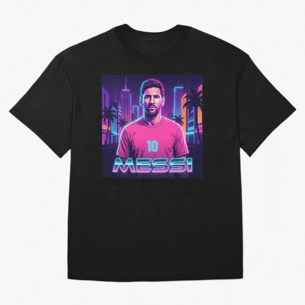 Inter Miami? Football Legend Messi Cyberpunk Retro Futurist Design (Version 4) Classic T-Shirt Get Ready for Match Day Hype around FIFA World Cup 2026, Mbappe and Neymar, England, Fan Favorite Moments, National Team Passion, Big Match Drama and