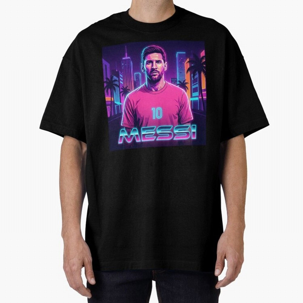 Inter Miami? Football Legend Messi Cyberpunk Retro Futurist Design (Version 4) Classic T-Shirt Get Ready for Match Day Hype around FIFA World Cup 2026, Mbappe and Neymar, England, Fan Favorite Moments, National Team Passion, Big Match Drama and