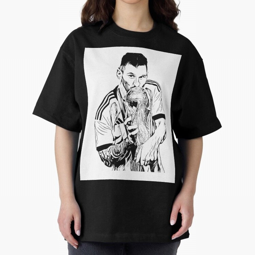 Drawing Leo Messi Classic T-Shirt Honor the Football Icons of Match Day Hype around FIFA World Cup 2026 USA Canada Mexico, Cristiano Ronaldo, Haaland and CR7, Portugal, Football Festival Excitement, Trophy Ambitions, Country Rivalries and Star