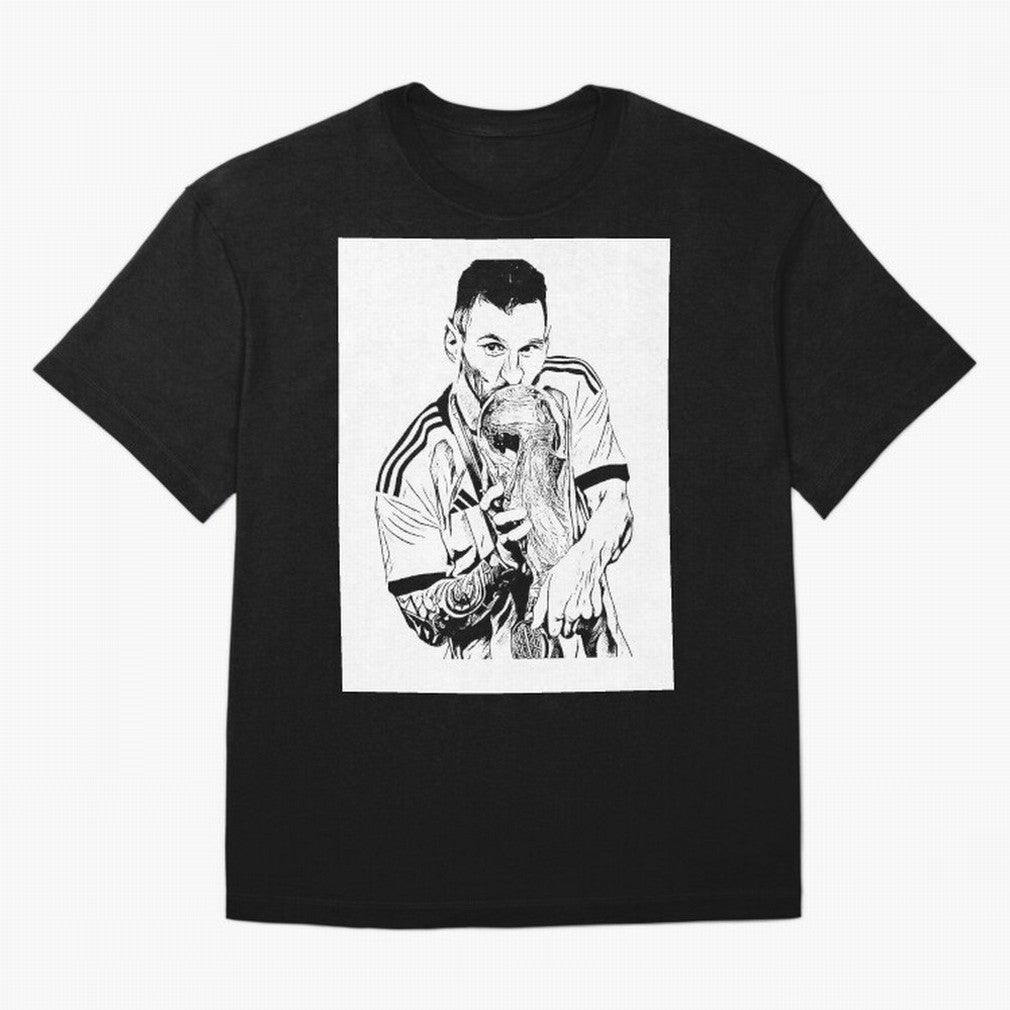 Drawing Leo Messi Classic T-Shirt Honor the Football Icons of Match Day Hype around FIFA World Cup 2026 USA Canada Mexico, Cristiano Ronaldo, Haaland and CR7, Portugal, Football Festival Excitement, Trophy Ambitions, Country Rivalries and Star