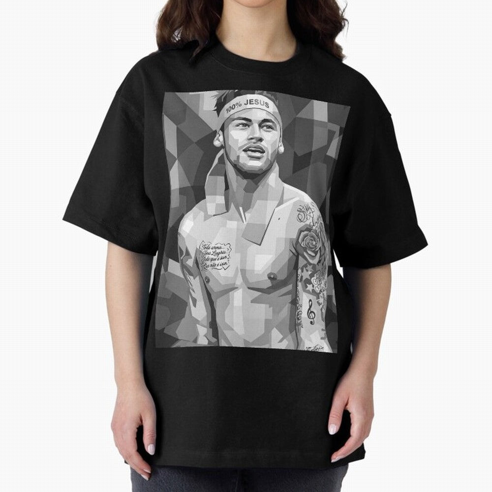 Neymar Grayscale Classic T-Shirt Support Iconic Players in FIFA World Cup 2026 for Fans of Messi, Neymar and Mbappe and Argentina, France and Brazil, Bringing Classic Soccer Heritage, Championship Pressure, Fan Loyalty and International Pride;