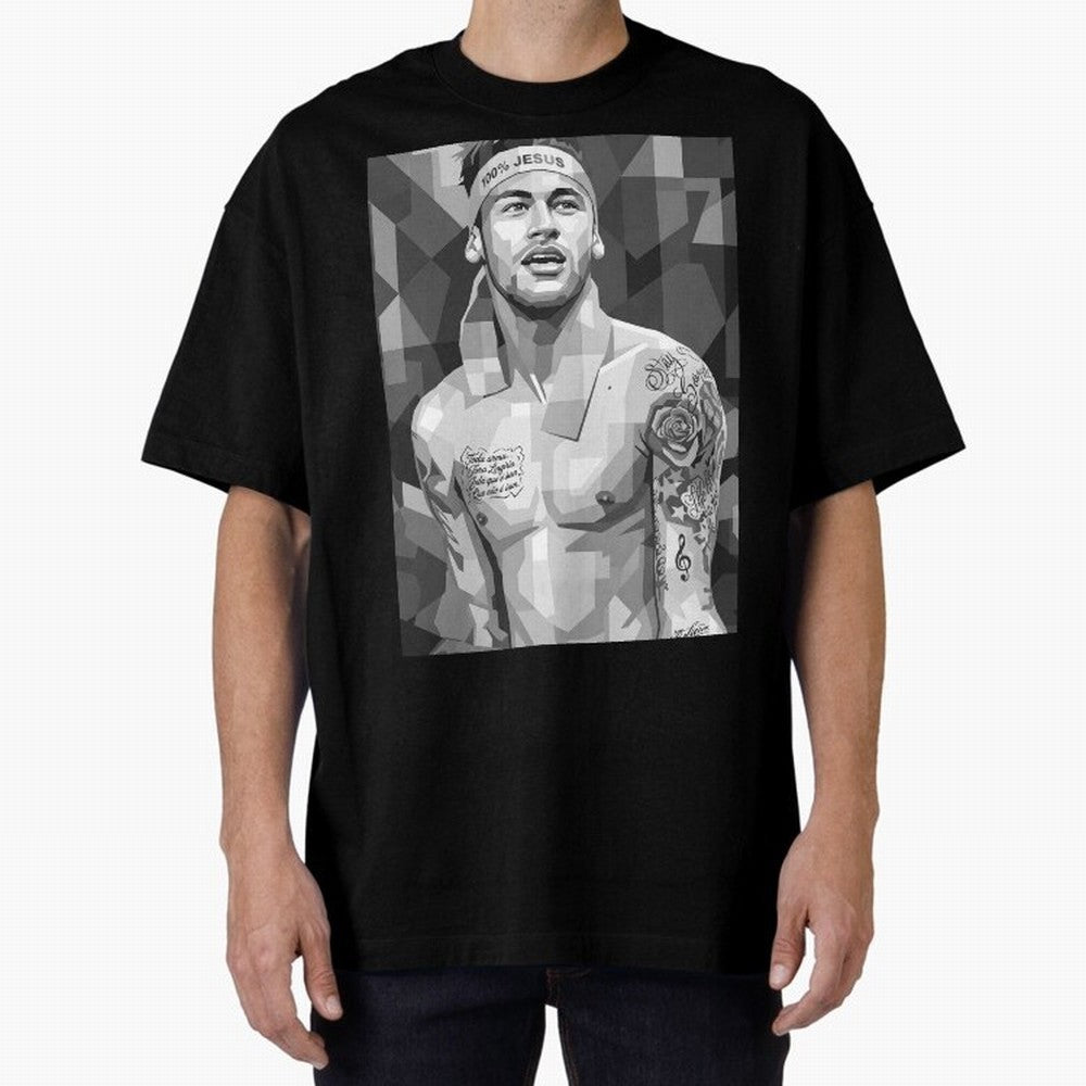 Neymar Grayscale Classic T-Shirt Support Iconic Players in FIFA World Cup 2026 for Fans of Messi, Neymar and Mbappe and Argentina, France and Brazil, Bringing Classic Soccer Heritage, Championship Pressure, Fan Loyalty and International Pride;