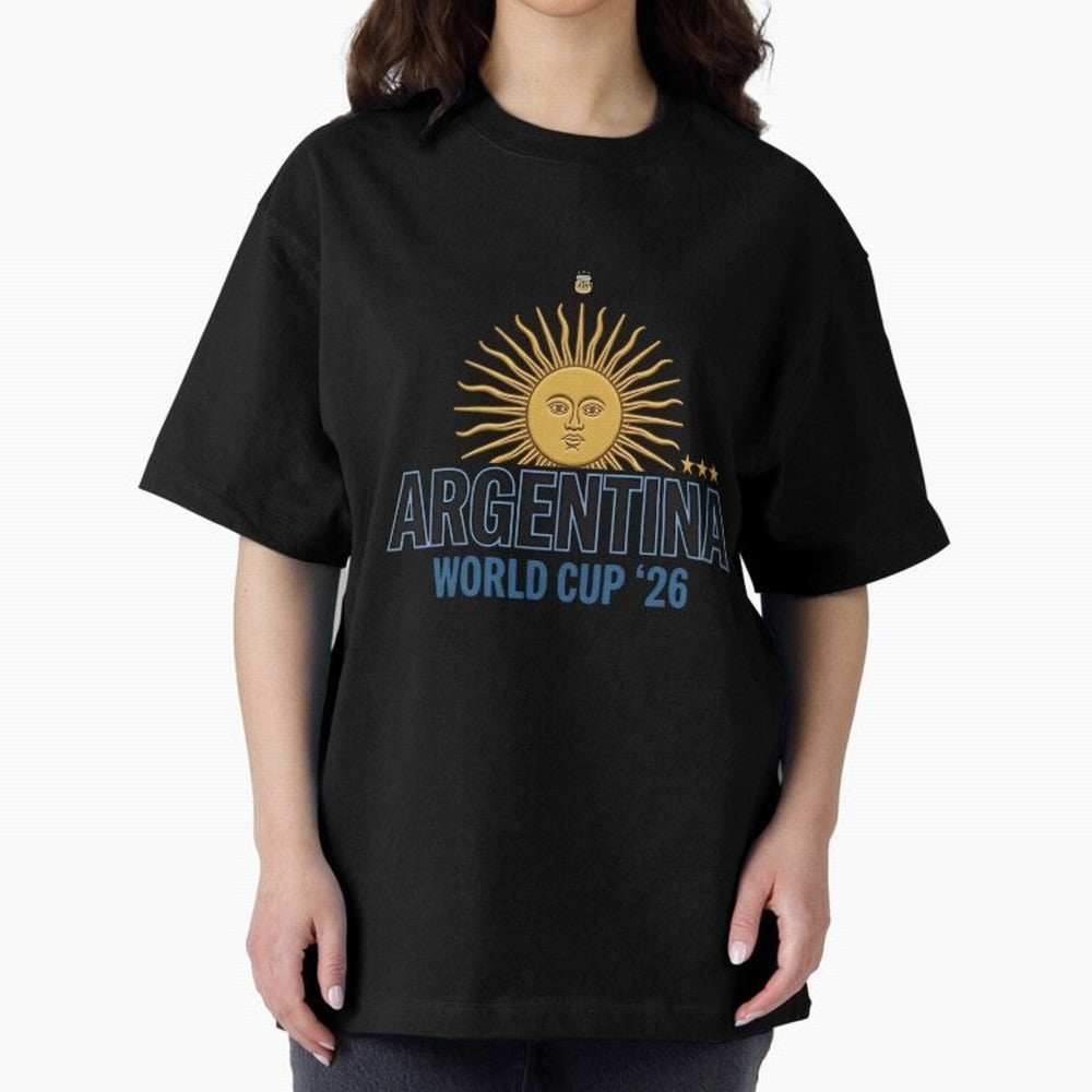 Argentina Football Sun of May - World Cup 2026 Gold Edition Essential T-Shirt Experience the FIFA World Cup 2026 Journey through Messi and Cristiano Ronaldo Highlights, England and Germany Pride, Sports Nostalgia, International Competition, Famous