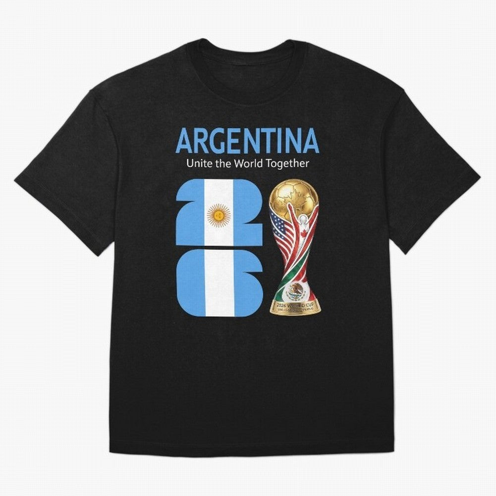 World Cup 2026, ARGENTINA Oversized T-Shirt Celebrate FIFA World Cup 2026 Group Stage Made for CR7 and Messi, Brazil, Portugal and Argentina Energy, Goal Celebration Energy, Supporter Heritage, Football Icons and Worldwide Tournament Joy; Ideal for
