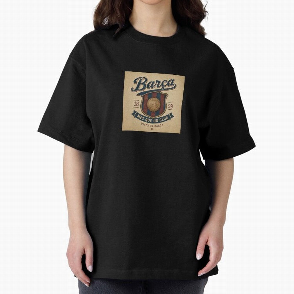 Bar?a Oversized T-Shirt Represent Football Lovers during Global Football Passion for FIFA World Cup 2026 Group Stage, Centered on Haaland and Mbappe, Argentina and Brazil, Classic Soccer Heritage, Championship Pressure, Fan Loyalty and