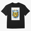 Argentina champions AFA crest gold blue soccer design Oversized T-Shirt Get Ready for FIFA World Cup 2026 USA Canada Mexico Celebrating Mbappe, Portugal, Spain and Germany Energy, Soccer Culture, Superstar Moments, National Team Dreams and