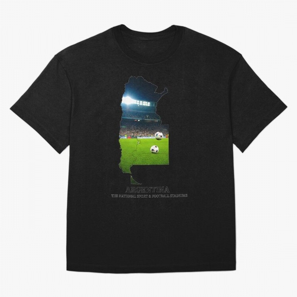 Argentina Map Art - Football Passion & National Stadiums Design Classic T-Shirt Celebrate Rivalries and Pride in FIFA World Cup 2026 USA Canada Mexico Spirit, Connected to England, France and Netherlands, Mbappe, Football Passion, Legendary