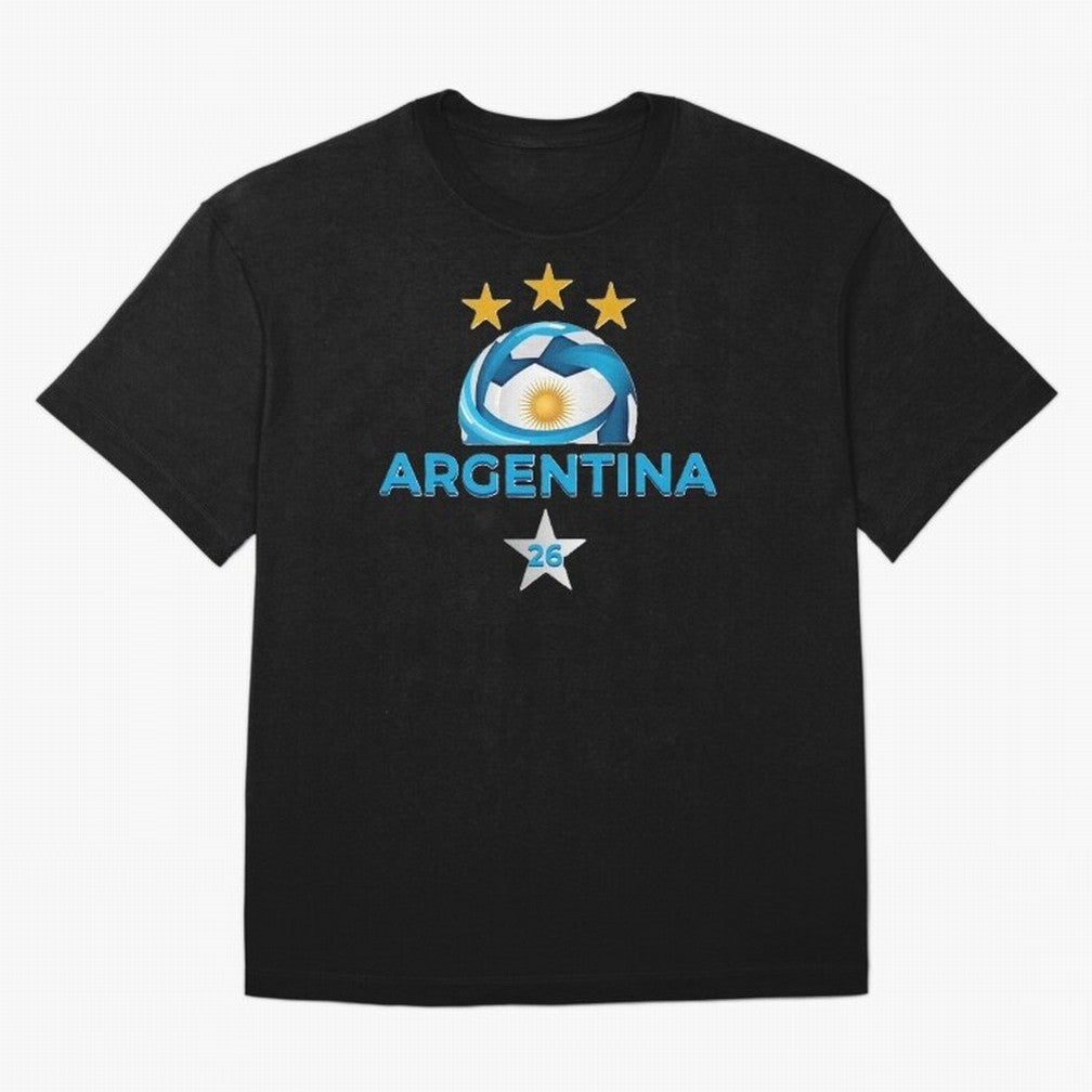 Argentina 2026 Stars Oversized T-Shirt Fuel FIFA World Cup 2026 USA Canada Mexico for Fans of Haaland and Germany, Bringing Stadium Chants, National Pride, Trophy Dreams and Unforgettable Football Memories; Great for Supporters Who Love Legendary