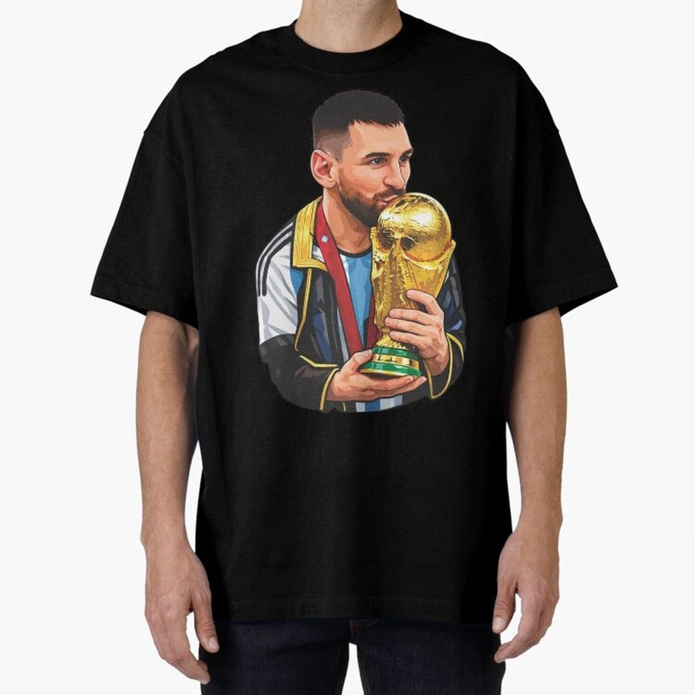 Messi celebrating the 2022 World Cup victory Classic T-Shirt Honor FIFA World Cup 2026 USA Canada Mexico for Fans of Messi, Neymar and Mbappe and England, Bringing Football History, Final Match Energy, Crowd Noise and Once in a Lifetime Moments;