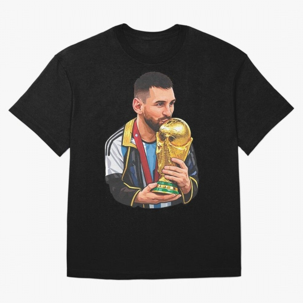 Messi celebrating the 2022 World Cup victory Classic T-Shirt Honor FIFA World Cup 2026 USA Canada Mexico for Fans of Messi, Neymar and Mbappe and England, Bringing Football History, Final Match Energy, Crowd Noise and Once in a Lifetime Moments;