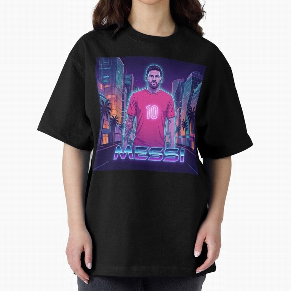 Inter Miami Football Legend Messi Cyberpunk Retro Futurist Design Classic T-Shirt Turn Football Passion into FIFA World Cup 2026 Group Stage with Cristiano Ronaldo, Argentina and Brazil Energy, Goal Celebration Energy, Supporter Heritage, Football